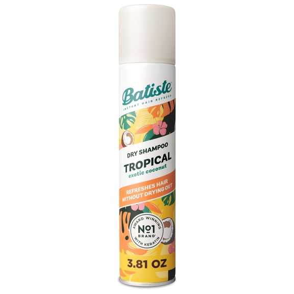 Batiste Dry Shampoo, Tropical Fragrance, Refresh Hair Between Washes, Waterless Shampoo, 5.71 oz