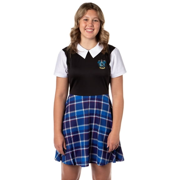 Harry Potter Costume Dress Cosplay Plaid Skirt Dresses For Women Juniors, All 4 Hogwarts Houses Available