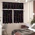 thumbnail image 3 of Yuyamidu Spider Web Kitchen Curtains and Valances 3 Panel Set Thicken Blackout Curtains for Bedroom Easy to Install Drapes Treatment Tier Curtain for Living Room, 3 of 5