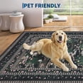 thumbnail image 4 of Floral Living Room Rugs, Washable Large Non-Slip Accent Dining Room Rug, Soft Low-Pile Decorative Rugs, Bordered Water Lily Print Rug for Home, 4 of 11