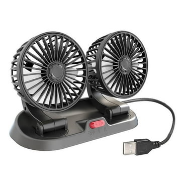 CUTICATE Truck Fan Auto Cooling Fans 360 degree Rotation Compact Powerful Silent Car Fan Double Head Fan for SUV Sedan RV Truck Car Dashboard
