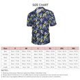 thumbnail image 5 of Camisa informal de manga corta estampada de moda para hombre azul marino XXL para playa con cuello vuelto para viajar, 5 of 5