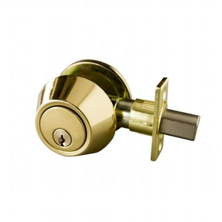 Brass Parthenon Single Cylinder - Single Cylinder Deadbolt, Polished Brass