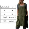 thumbnail image 2 of Pinafore Apron Cross Back Apron with Pockets Cotton Linen Apron Dress Plus Size-Army green, 2 of 5