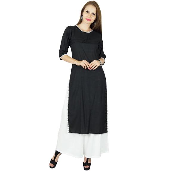 Bimba Women Summer Rayon Kurta Kurti 3/4 Sleeve Formal Tunic- Custom Clothing