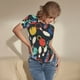 thumbnail image 3 of Balery Bowling Ball Body de cuello redondo de manga corta para mujer Tops de manga corta Tops básicos-Medium, 3 of 7