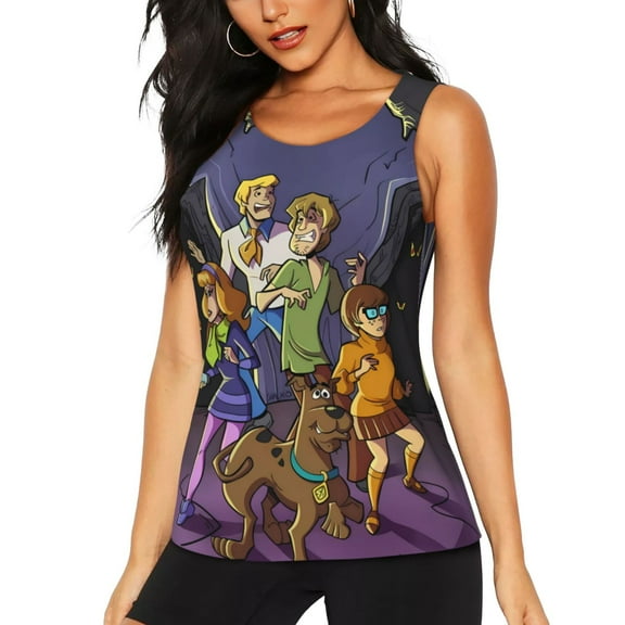 Saiise Scooby-Doo Print Workout Tank Tops for Women Athletic Tanks Fast Dry Sleeveless Running Shirts