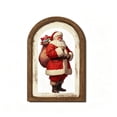 thumbnail image 2 of OCCOA Vintage Christmas Wooden Framed Sign Arched Wall Art Tabletop Hanging Decor for Mantel Shelf Entryway Home Holiday Gift Xmas Present, C, 2 of 7