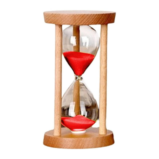 Temporizador de arena de 1 minuto, reloj de arena irrompible para decoración de escritorio del hogar rojo