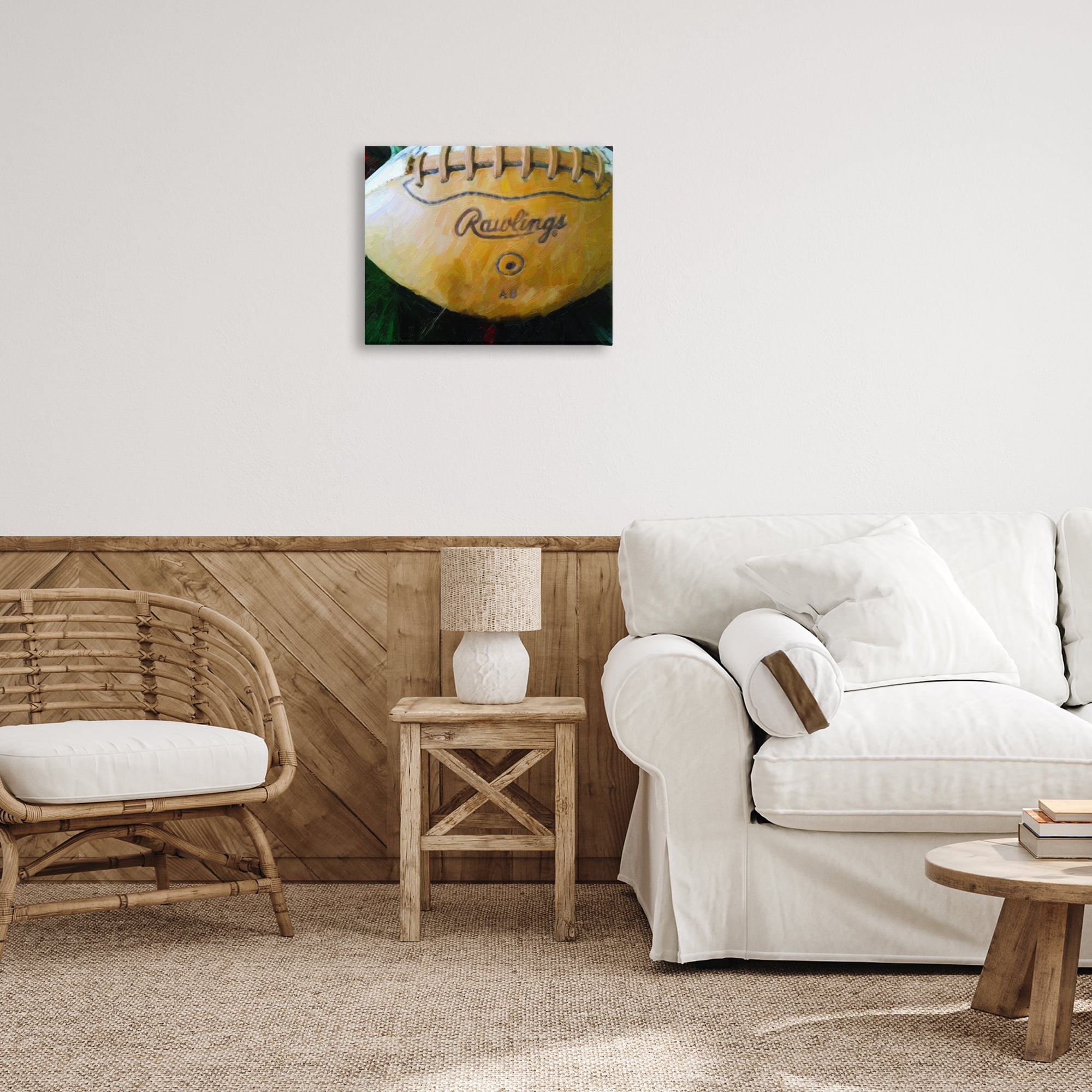 Stupell Industries Painterly Team Football Sports Painting Wrapped Canvas Art Print Wall Art, 20 x 16