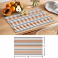 thumbnail image 6 of Orange Grey Striped Placemats Set of 8 Horizontal Lines Simple Minimalist Place Mats Indoor Wipeable Table Mats Washable Cloth Dining Table Placemats for Kitchen Holiday Party Home Decor 13x19 Inch, 6 of 9