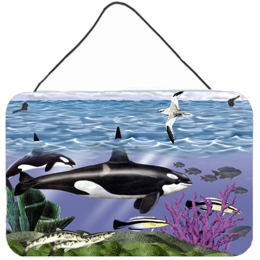 Carolines Treasures PTW2040DS812 Whale Orcas Wall or Door Hanging Prints 8x12 multicolor