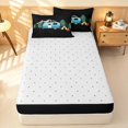 thumbnail image 4 of Erosebridal Blue Camper Zipper Full Size Comforter Sets with Fitted Sheet and 2 Pillowcases for Boys Girls, Happy Camping Zipper Bedding Set, Reversible, 4 of 7