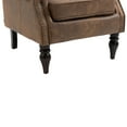 thumbnail image 5 of Modern Accent Armchair with Rivet Design & Gourd-Shaped Wooden Legs, Button Tufted Upholstered Reading Chair, Microsuede Lounge Chair for Living Room Bedroom, Load 250lbs, Coffee, 5 of 8