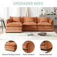 thumbnail image 6 of Villeston 112" Cloud Modular Sectional Sofa for Living Room, L-Shaped Cloud Sofa Couch with Chenille Fabric, 3 Seat Oversized Couch with Movable Ottoman, Orange, 6 of 8
