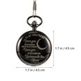 thumbnail image 3 of Shisuyan Retro Pocket Watch Black Alloy Quartz Movement 1Pcs 43X1.8In, 3 of 9