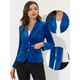 thumbnail image 2 of Chaqueta de terciopelo de oficina frontal con botón de solapa con muesca vintage para mujer Azul Real M, 2 of 4