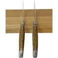 thumbnail image 3 of Laguiole en Aubrac Luxury Fully Forged Full Tang Stainless Steel Steak Knives 2-Piece Set, Teak Wood Handles, Brushed Stainless Steel Bolsters, 3 of 8