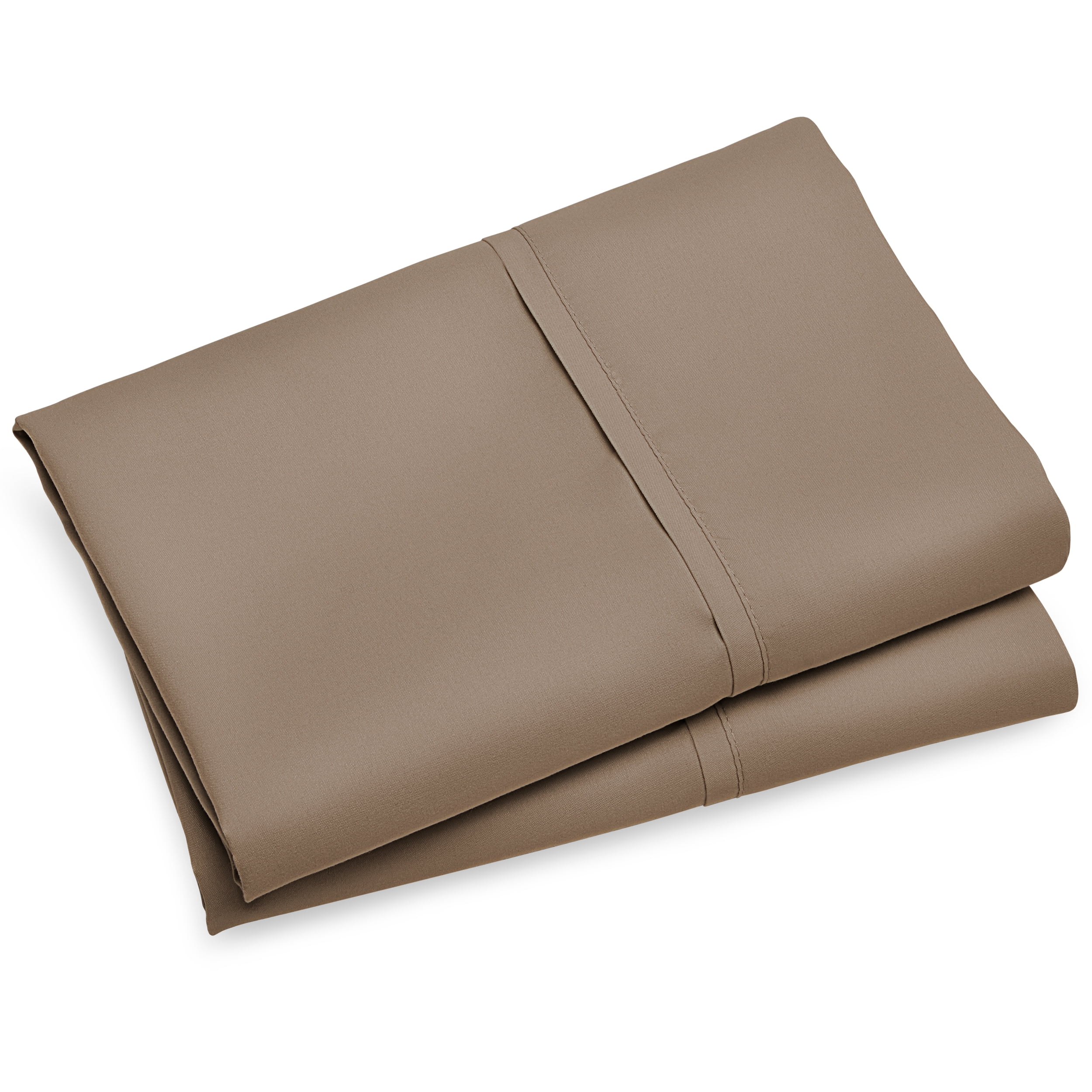 Bare Home Premium 1800 Ultra-Soft Microfiber Pillowcase Set - Double Brushed - Hypoallergenic - Wrinkle Resistant (Standard Pillowcase Set of 2, Taupe)