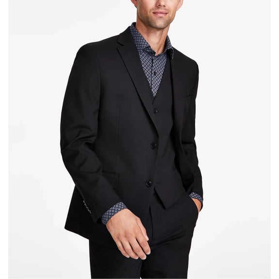 Alfani Mens Slim fit Suit Jacket Blazer 42 R Black Solid Stretch