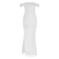 thumbnail image 6 of KHONTS Off the Shoulder Maxi Dress for Women Corset Ruched Bodycon Formal Wedding Guest Dresses White S, 6 of 8