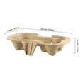 thumbnail image 4 of ZEONHAK 100pcs 2 Cup Pulp Fiber Drink Carrier, Molded Pulp Holder Trays, Coffee Cup Tray for Coffee, Drinks, 4 of 6