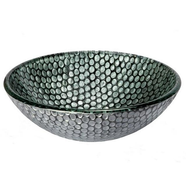 Eden Bath EB-GS49 Évier de Récipient en Verre de 16,5 Po et 44; Argent