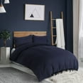 thumbnail image 3 of Duvet Cover Set 3 Piece Solid Color Bedding Set, 110gsm Polyester Microfiber Quilt Cover with Bow Tie Closure,Include 2 Pillowcases(No Duvet) Queen Navy Blue Unique Bargains Juego de Edredón Funda, 3 of 6
