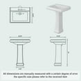 thumbnail image 4 of TEQIN Bathroom Pedestal Sink,Vintage Rectangular Sink,White Ceramic Pedestal Sink for Bathroom with Overflow & 3 Pre-Drilled Holes for 4" Faucets,Freestanding Restroom Sink Combo for Small Spaces, 4 of 9