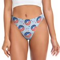 thumbnail image 1 of Fotbe Donut with the USA Fag Tanga Sin Costuras para Mujer con Estampado – Panties Invisibles, Transpirables y Cómodos para Uso Diario-Large, 1 of 6