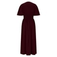 thumbnail image 5 of Zpanxa Ruched Back Dress Women Elegant Maxi Flutter Sleeve High Slit Evening Gown Formal Long Dress, 5 of 7