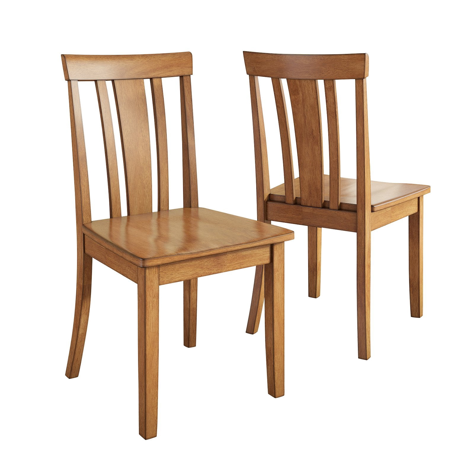 Lexington 6-Piece Dining Set with 60 Dining Table, Bench and 4 Slat Back Chairs, Oak