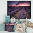 thumbnail image 2 of Designart 'Dramatic Clouds and Sunrise Over Lavender Field IX' Farmhouse Framed Canvas Wall Art Print, 2 of 5