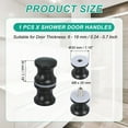 thumbnail image 2 of Uxcell Glass Shower Door Handle, Aluminum Alloy Back-to-Back Knob for Replacement Black, 2 of 7
