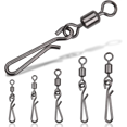 thumbnail image 1 of JP Mix 5 Sizes-200pcs High - Strength Rolling Barrel Fishing Swivels with Fast Clips, Speed Connector for Freshwater & Saltwater Tackle, Reliable Angling Accessories（2＃4＃6＃8＃10＃), 1 of 7
