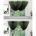thumbnail image 5 of Waterfall Valances for Windows, Dark Sea Green Black Ombre Kitchen Sheer Valance Curtains, Modern Gradient Abstract Art Rod Pocket Elegant Swag Valances for Living Room Bedroom, 47.2"x38.5", 2 Panel, 5 of 8