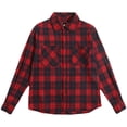 thumbnail image 2 of YFNNUP Men's Flannel Plaid Shirts Long Sleeve Button Down Shirts Casual Fall Work Shirt Jacket with Pockets Red L, 2 of 3