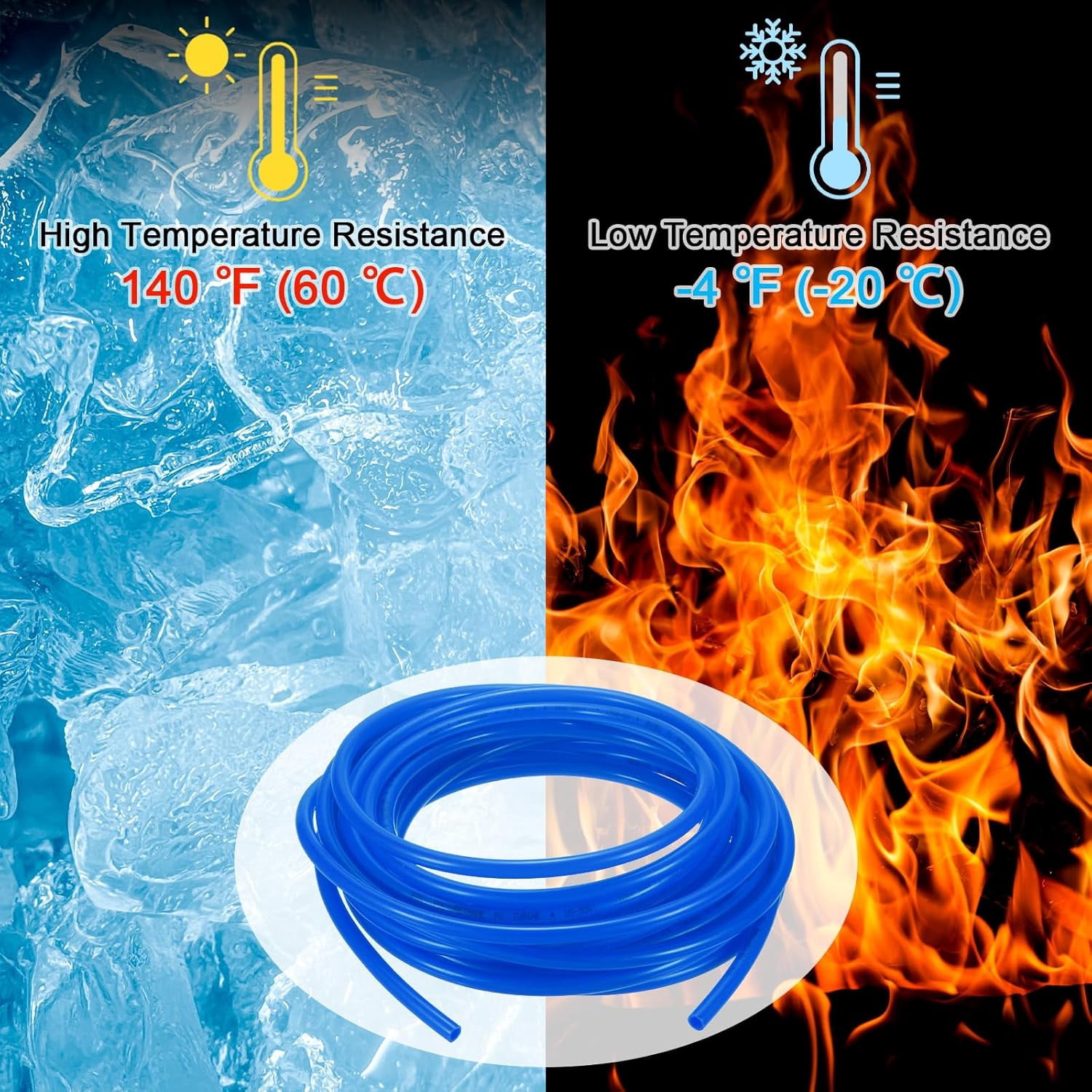 FRKSMD-Pneumatic Tubing Pipe, 6.5mm(ID) x10mm(OD) PU Polyurethane Air Compressor Hose for Air Compressor Fitting/Gas/Fluid Transfer, Air Hose Line Tube [10M/32.8ft, Blue]