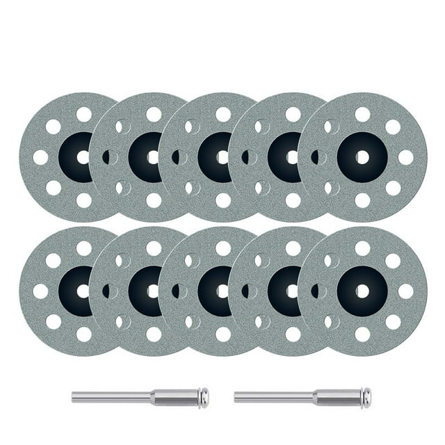 10pcs Mini Diamond Cutting Disc Set for Rotary Accessories Circular Saw Blades Grinding Wheels Disk with Mandrel Power Tool