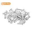 thumbnail image 3 of Uxcell 50Pack 3mm x 10mm Aluminum Flat Head Semi Tubular Rivets Silver Tone, 3 of 6
