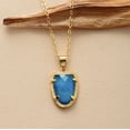 thumbnail image 2 of Blue Quartz Goldtone Pendant Necklace, 2 of 2