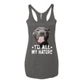 thumbnail image 2 of Wild Bobby, Pitbull to all the Haters Funny, Animal Lover, Women Tri-Blend Racerback Tank Top, Premium Heather, X-Large, 2 of 4