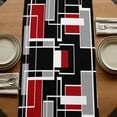 thumbnail image 5 of Table Runners 72 Inches Long Dress Scarves, Red Black Geometric Farmhouse Kitchen/Dining Table Runner, Coffee Tablerunners, Modern Color Block Abstract 16x72 Inch, 5 of 9