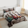 thumbnail image 3 of Homewish 3D Guitar Full Size Comforter Sets for Men, Musical Instruments Bedding Comforter Set, Rock and Roll Music Reversible Bedding Sets, Breathable Home Decor, 3 Pieces, 3 of 8