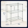 thumbnail image 3 of FDW Shelf Shelving Heavy Duty 3 Tier Metal 450 Lbs Total Capacity NSF Certified Space Saving Design Adjustable Feet Easy Assembly, Chrome, 3 of 7