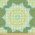 thumbnail image 2 of Ambesonne Ethnic Fabric by the Yard Upholstery, Mandala Inspired Flourishes, 3 Yards, Green Mustard White, 2 of 5