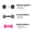thumbnail image 4 of Weider, 20lb Rubber Hex Dumbbell, Single, 4 of 10