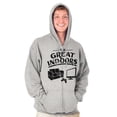 thumbnail image 3 of Great Indoors Couch Potato Gamer Nerd Men's Big & Tall Graphic Zip Up Hoodie Brisco Brands 2X, 3 of 5