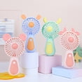 thumbnail image 4 of Frogued 1 Set Handheld Fan 2 Gear Speeds USB Simulated Natural Wind Large Capacity Battery Standable Cartoon Small Fan Office Accessory (Green,Rabbit), 4 of 12