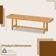 thumbnail image 3 of Gymax 2PCS 63 Inch Solid Wood Bench Rustic Farmhouse Narrow Bench for up to 3 People, 3 of 10